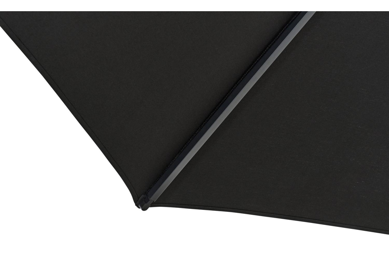 Umbria staanparasol in zwart aluminium met zwart all weather sunbrella® luxe parasoldoek - Dia. 250 cm (zonder voet)