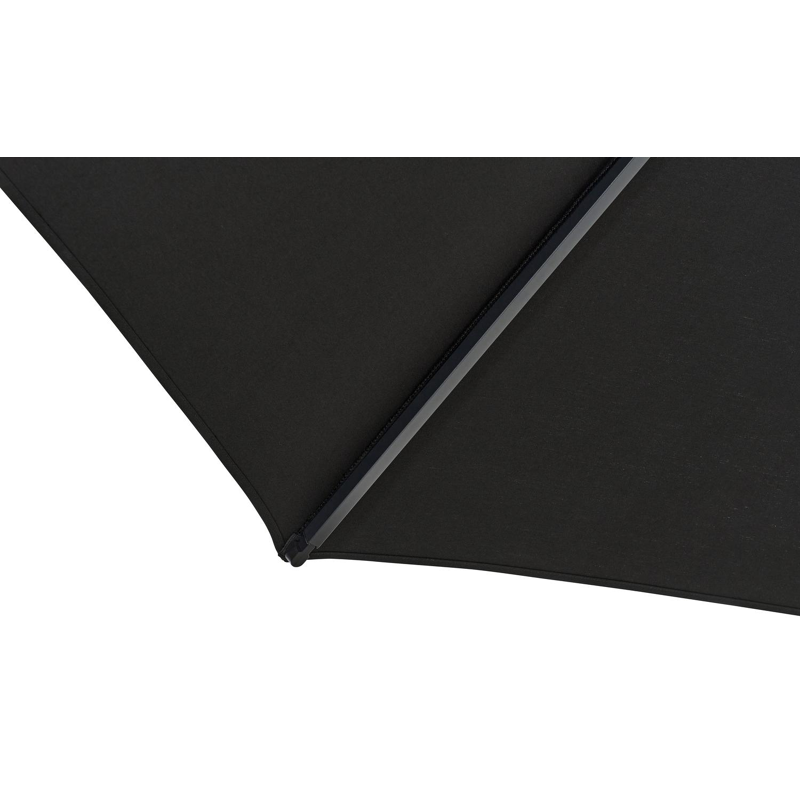 Umbria staanparasol in zwart aluminium met zwart all weather sunbrella® premium parasoldoek - Dia. 250 cm (zonder voet)