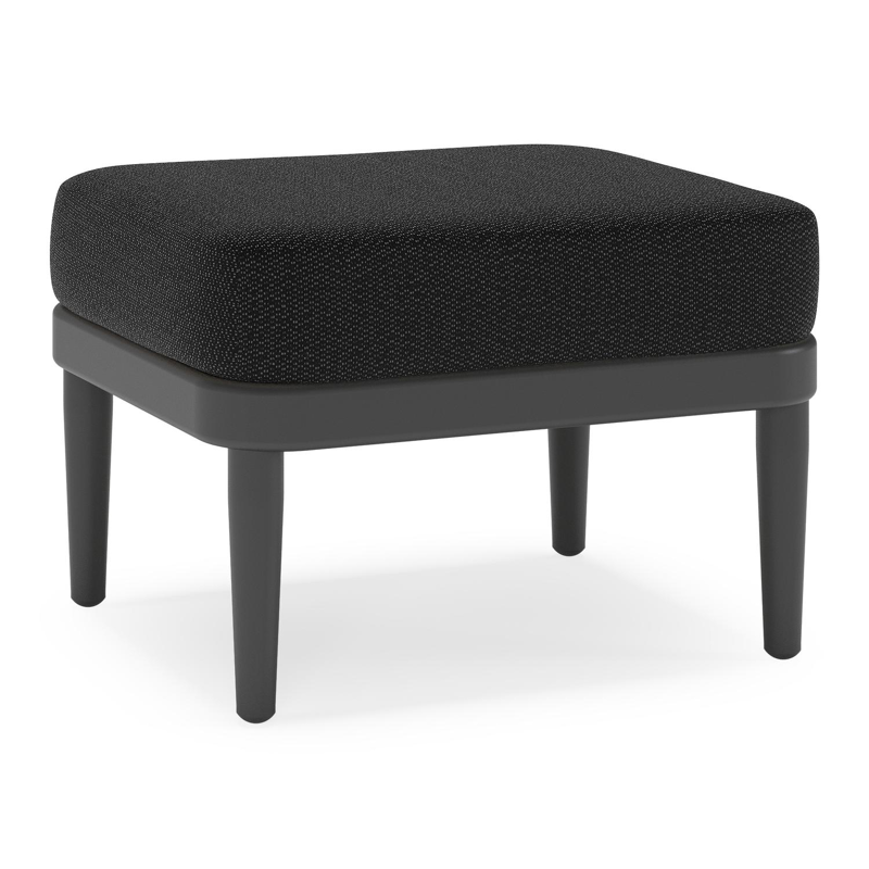 Pouf Orso en aluminium noir et coussins en all weather sunbrella® luxe Lopi Baribal