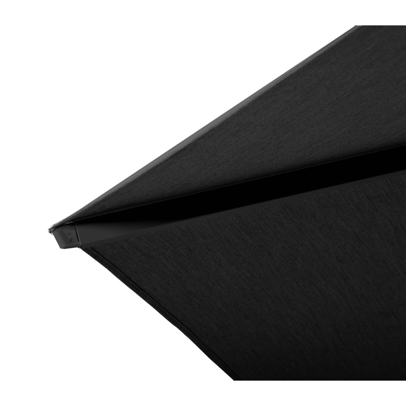 Solino staanparasol in zwart aluminium met zwart all weather sunbrella® premium parasoldoek - Dia. 400 cm (met voet)