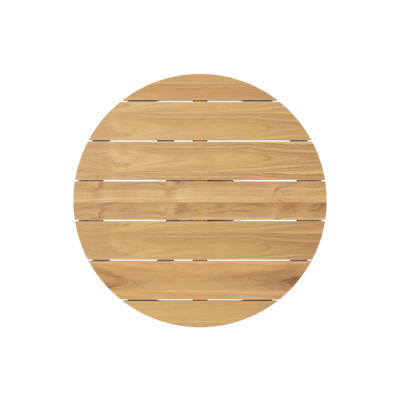 Fano tuintafel in wit aluminium en teak - Dia. 85 x H 75 cm