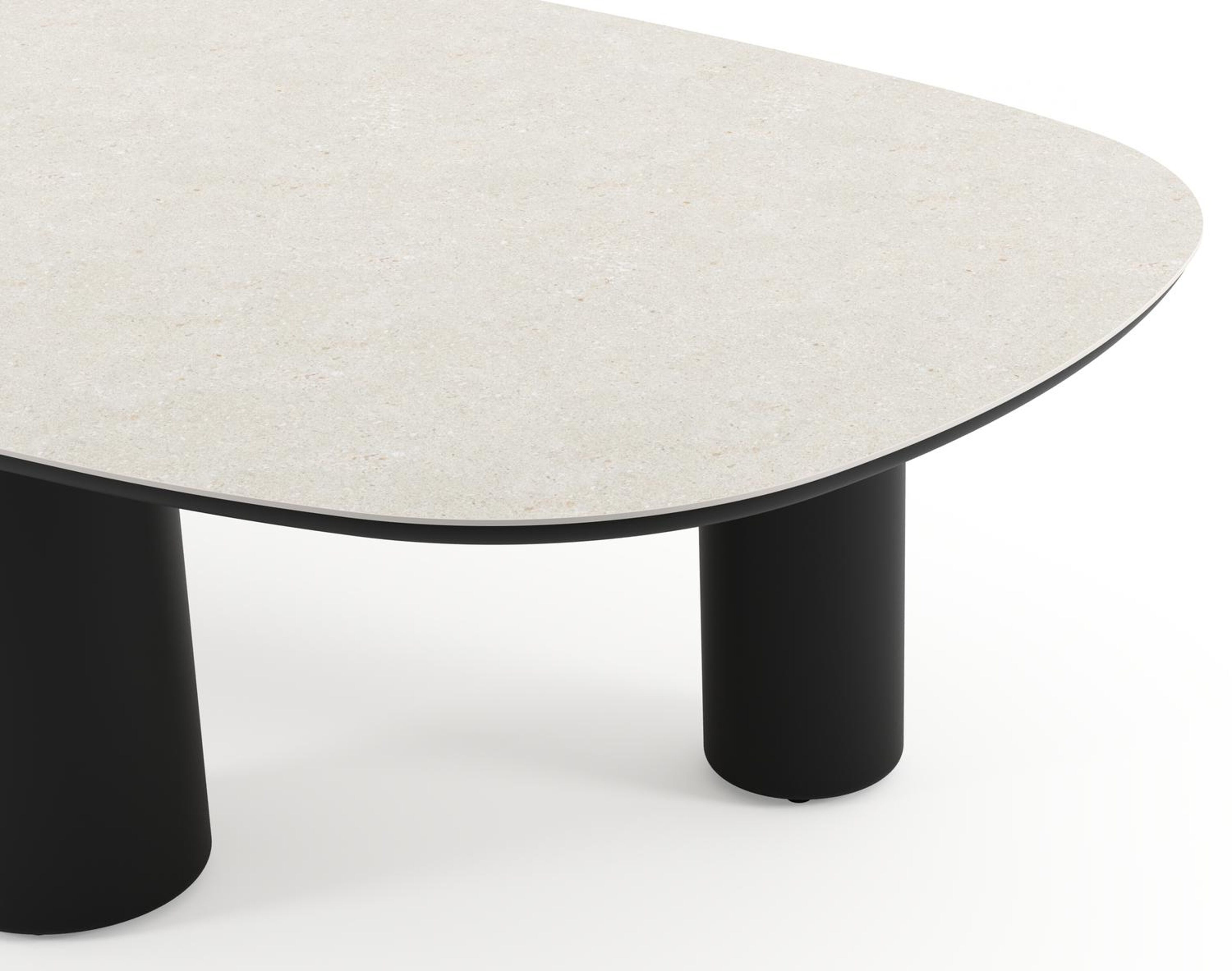Table de jardin Amico bombo xl en aluminium noir et céramique pleine Shilin - Lg. 270 x Lrg. 148 x Haut. 74 cm