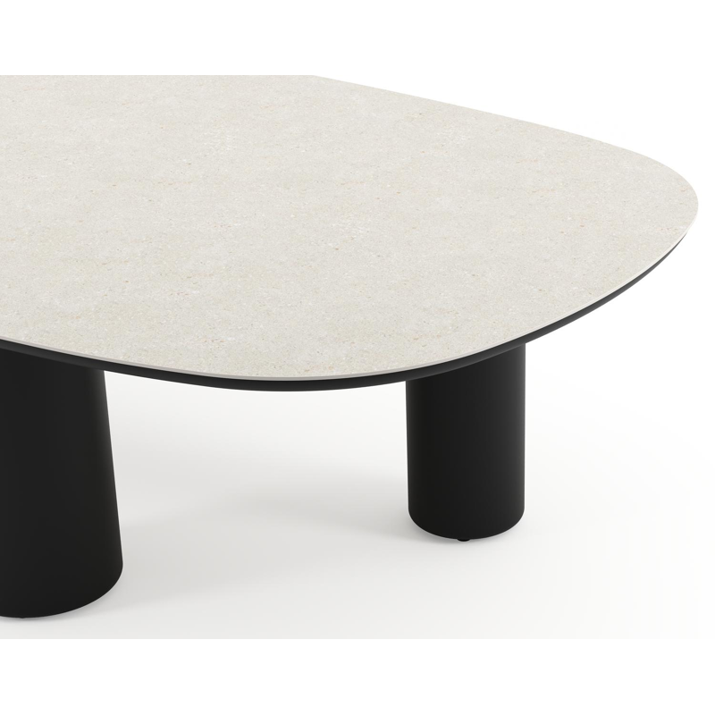 Amico tuintafel bombo xl in zwart aluminium en volkeramiek Shilin - L 270 x B 148 x H 73.5 cm