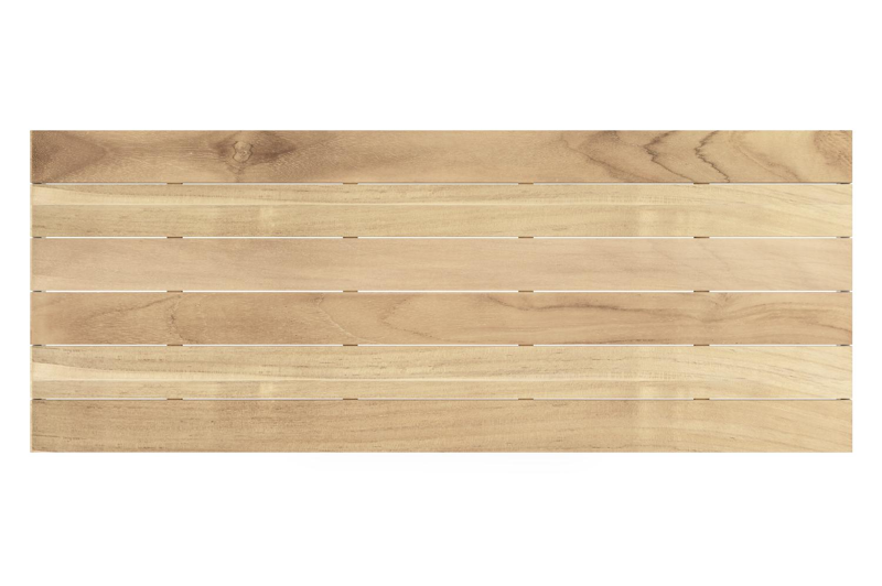 Table de jardin Nano en aluminium blanc et teck - Lg 280 x Larg. 110 x H 75 cm