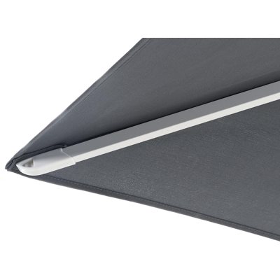 Viola staanparasol in wit aluminium met grijs weather+ softtouch parasoldoek - Dia. 350 cm (zonder voet)