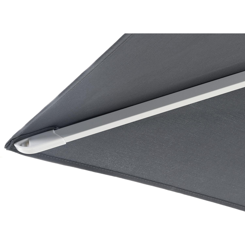 Viola staanparasol in wit aluminium met grijs weather+ softtouch parasoldoek - Dia. 350 cm (zonder voet)