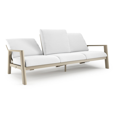 Canapé de jardin Cirello en aluminium beige et coussins en all weather solica ego birch