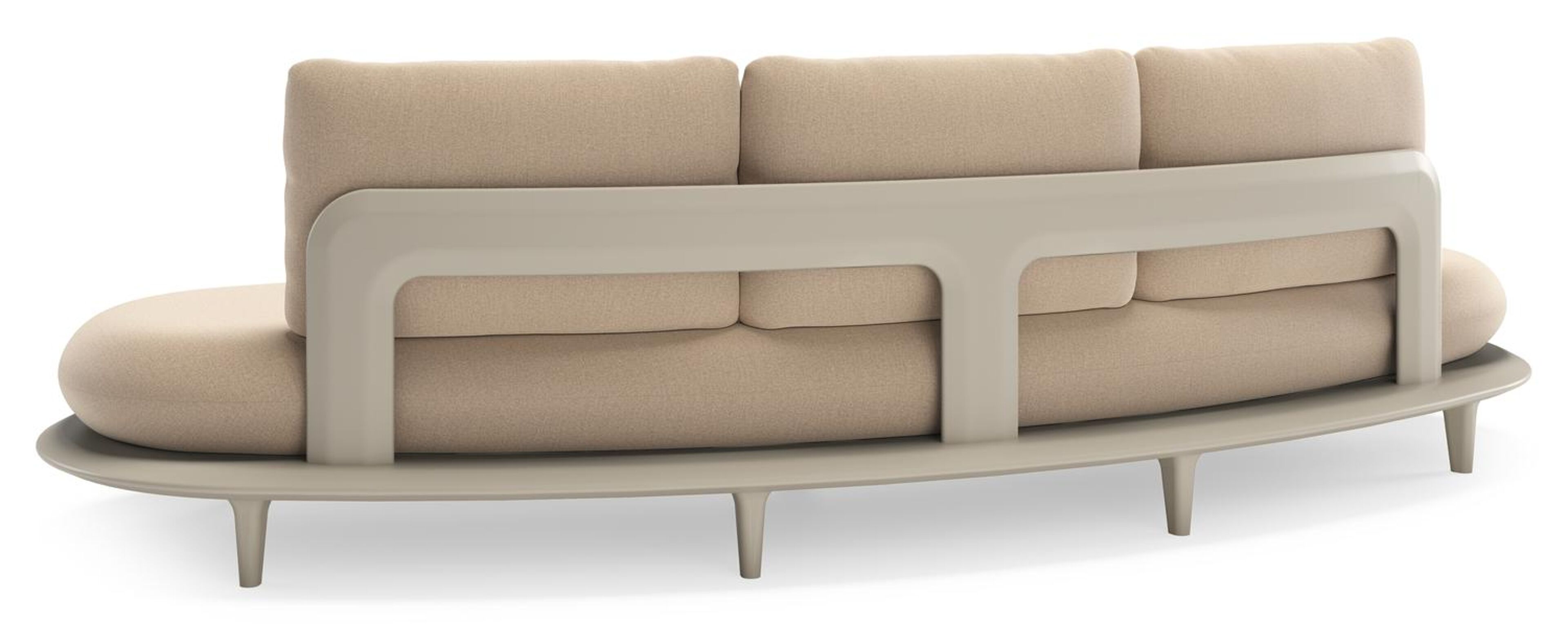 Salon de jardin Bomero en aluminium beige et coussins en all weather sunbrella® luxe natte heather beige