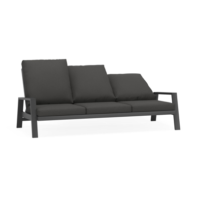 VENETO lounge 3-SEATER w/ADJ BACK alu BLACK+ AW SUNBRELLA PREMIUM