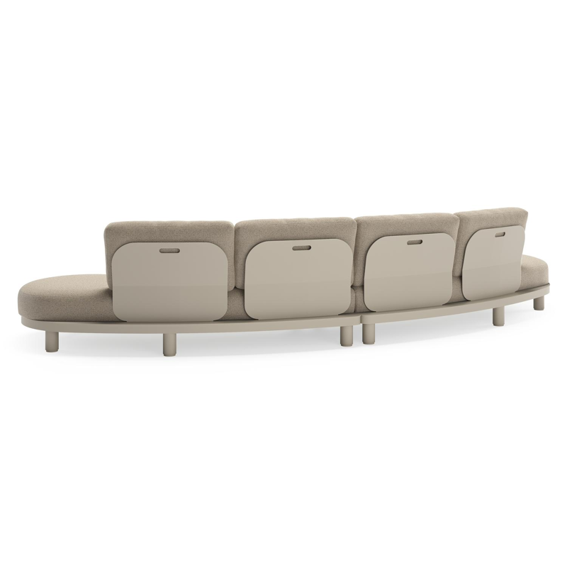 Canapé de jardin Donato en aluminium beige et coussins en all weather cosytica Marbella Beige