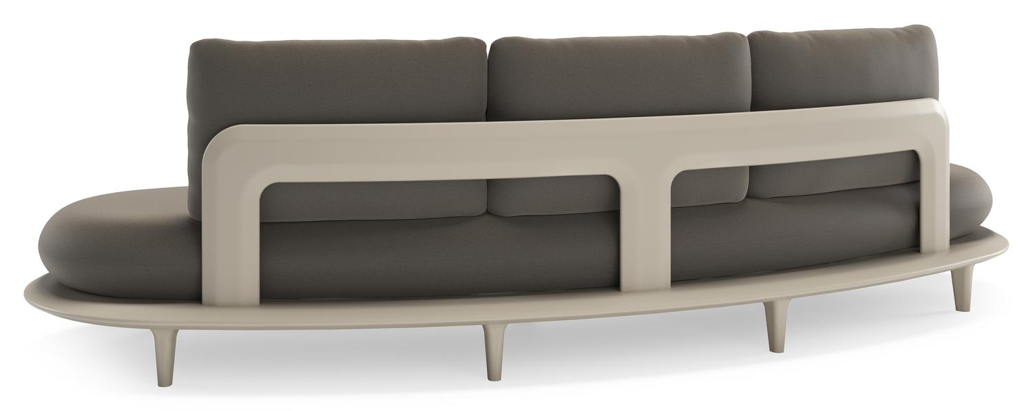 Bomero loungebank in beige aluminium met natte carbon beige all weather sunbrella® luxe kussen