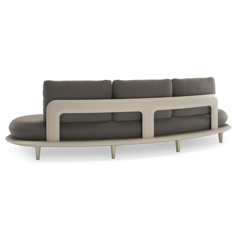 Bomero loungebank in beige aluminium met natte carbon beige all weather sunbrella® luxe kussen