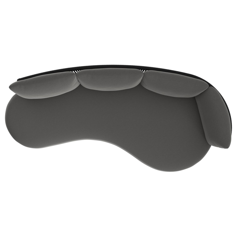 Lomano loungebank in zwart aluminium en zwart verticaal geweven luxe vlakke rope met natte charcoal chine all weather sunbrella® luxe kussen