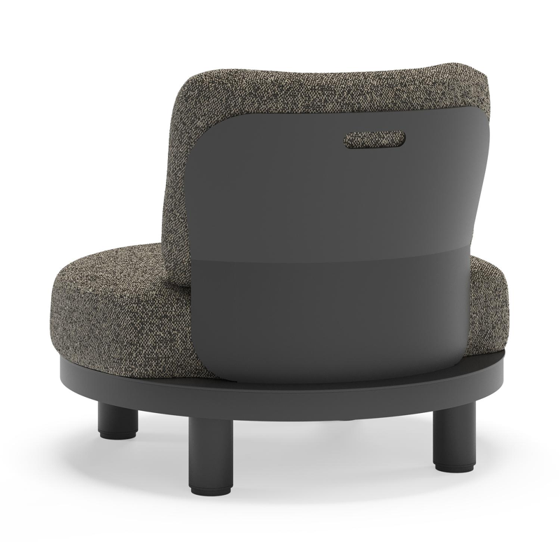 Fauteuil de jardin Donato en aluminium noir et coussins en all weather cosytica Marbella Tunder