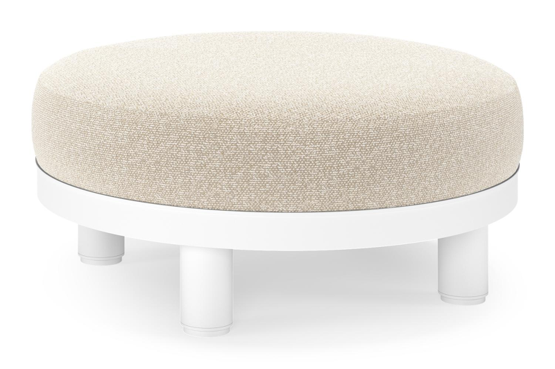 Donato lounge poef in wit aluminium met All Weather Cosytica Marbella Ecru kussen