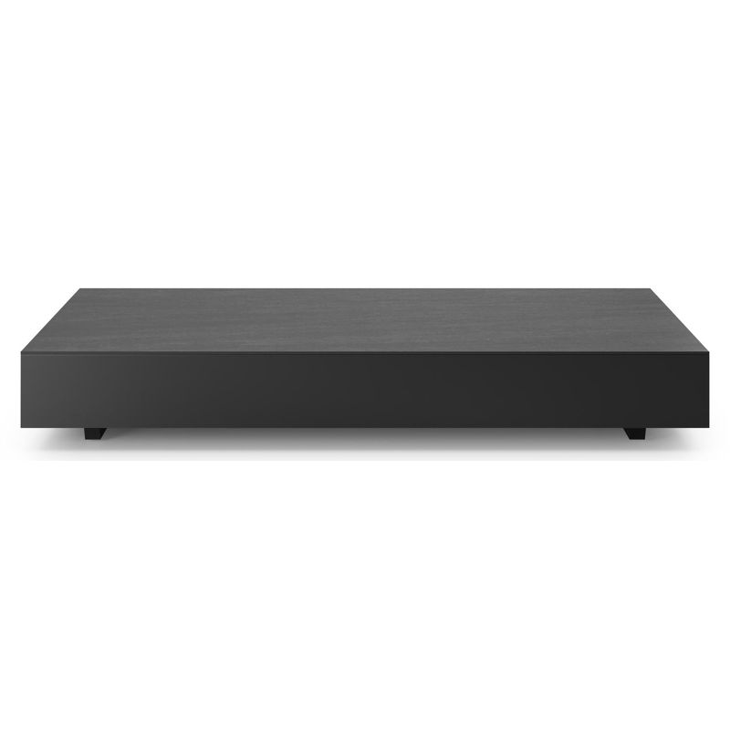 Table basse Como en aluminium noir et céramique pleine basalt black - Lg 140 x B 80 x H 20 cm