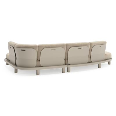 Donato loungehoek in beige aluminium met all weather cosytica Althea Chalk kussen