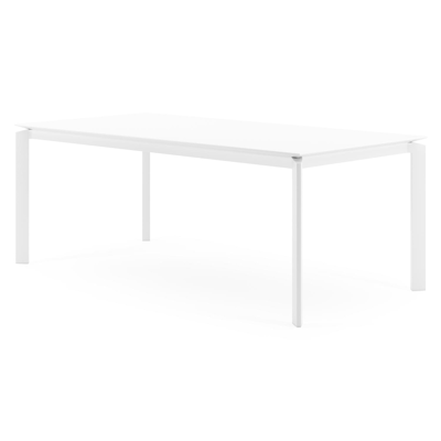Cirello tuintafel in wit aluminium en volkeramiek arctic white - L 200 x B 100 x H 75 cm
