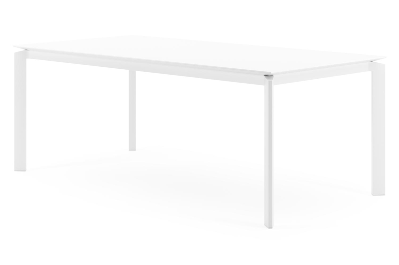 Cirello tuintafel in wit aluminium en volkeramiek arctic white - L 200 x B 100 x H 75 cm