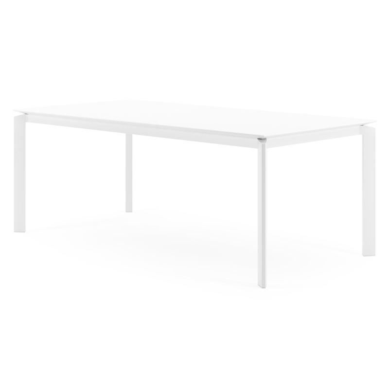 Cirello tuintafel in wit aluminium en volkeramiek arctic white - L 200 x B 100 x H 75 cm
