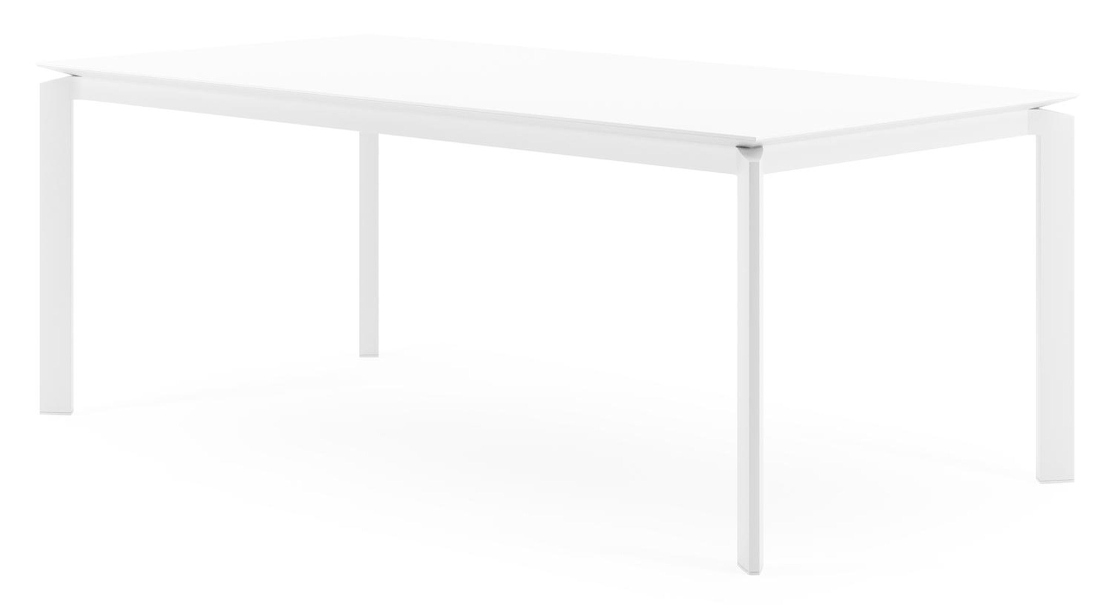 Cirello tuintafel in wit aluminium en volkeramiek arctic white - L 200 x B 100 x H 75 cm