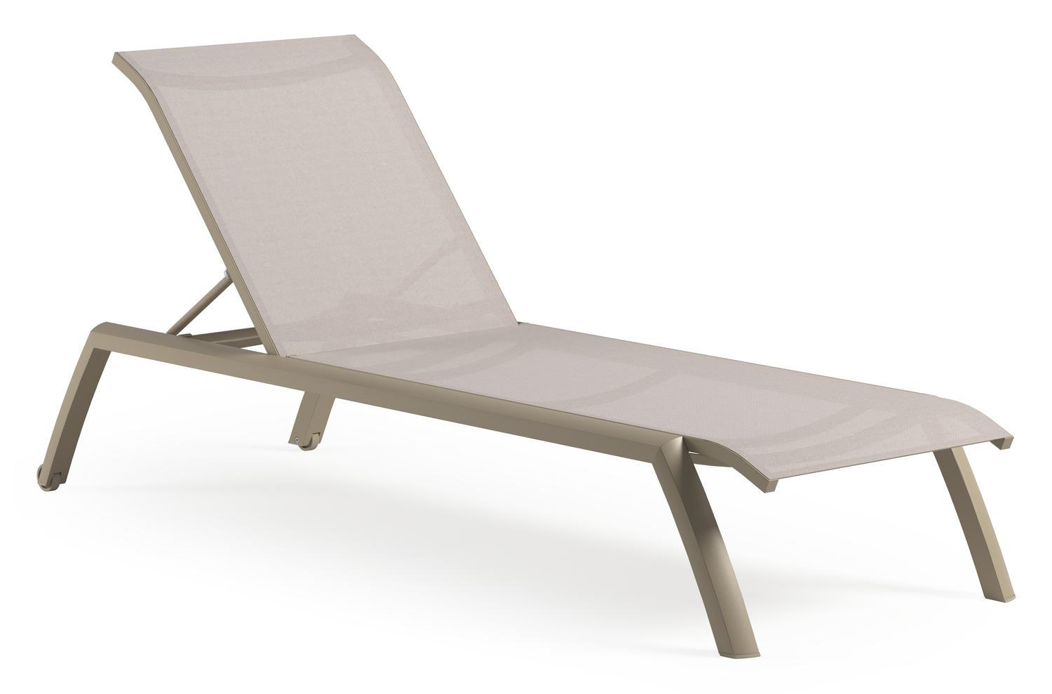 Set van 2 verstelbare Bari ligbedden in beige aluminium