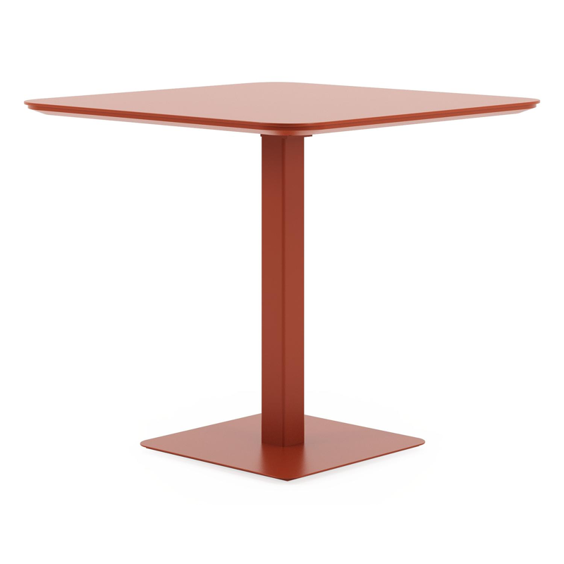 Table de jardin Fano inclinable en aluminium brun rouille - Lg 80 x Larg. 80 x H 73 cm