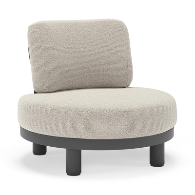 Donato loungestoel in zwart aluminium met all weather solica Firenze Sand kussen