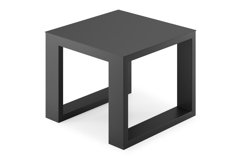 Table d'appoint Verato en aluminium noir - Lg 55 x larg. 55 x H 45 cm