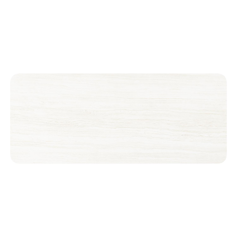 Orso tuintafel rechthoekig afgerond in wit aluminium en volkeramiek calista - L 240 x B 100 x H 73.5 cm