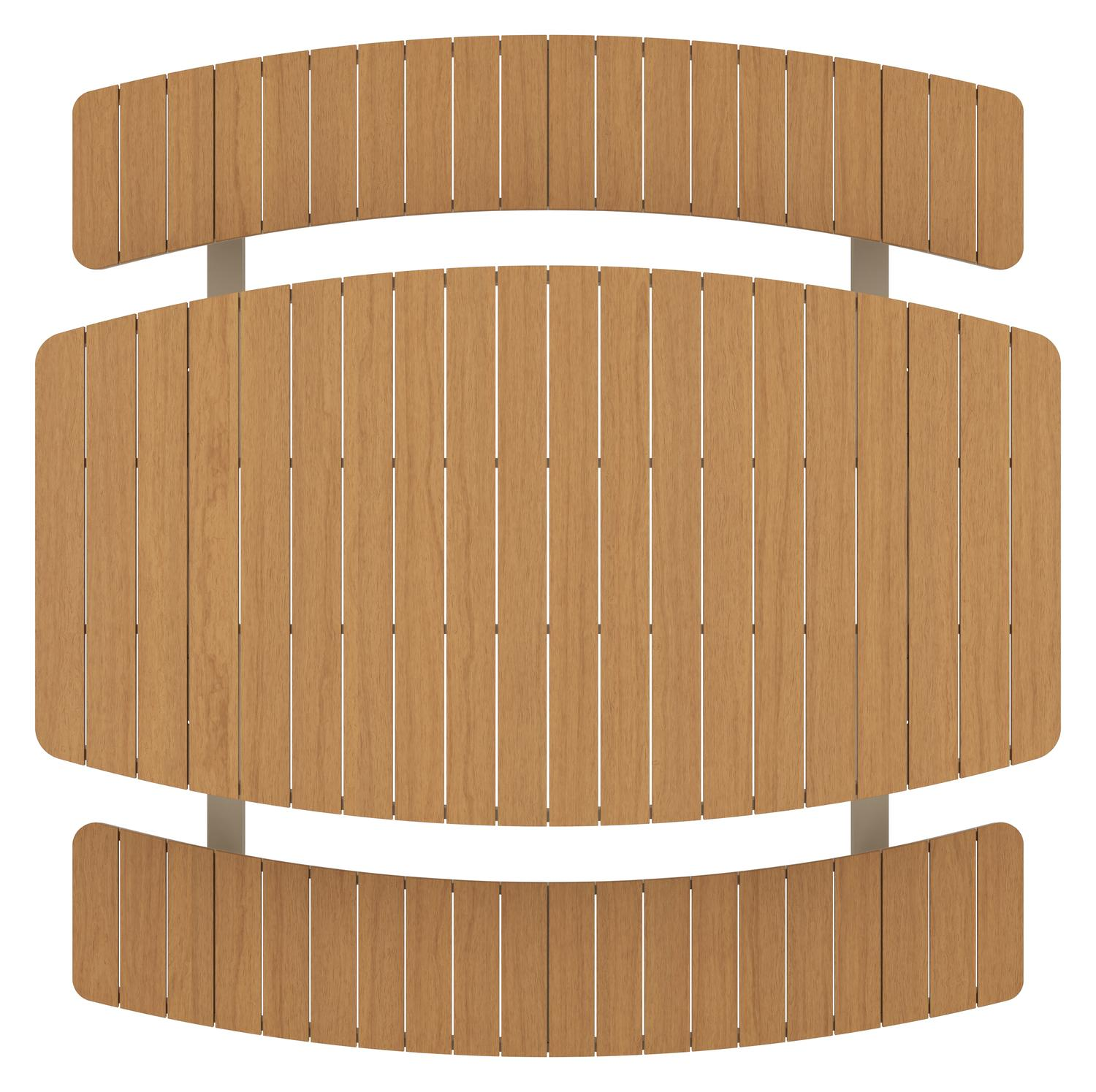 Alora picknicktafel in beige aluminium en polywood - L 200 x B 216 x H 73,5 cm