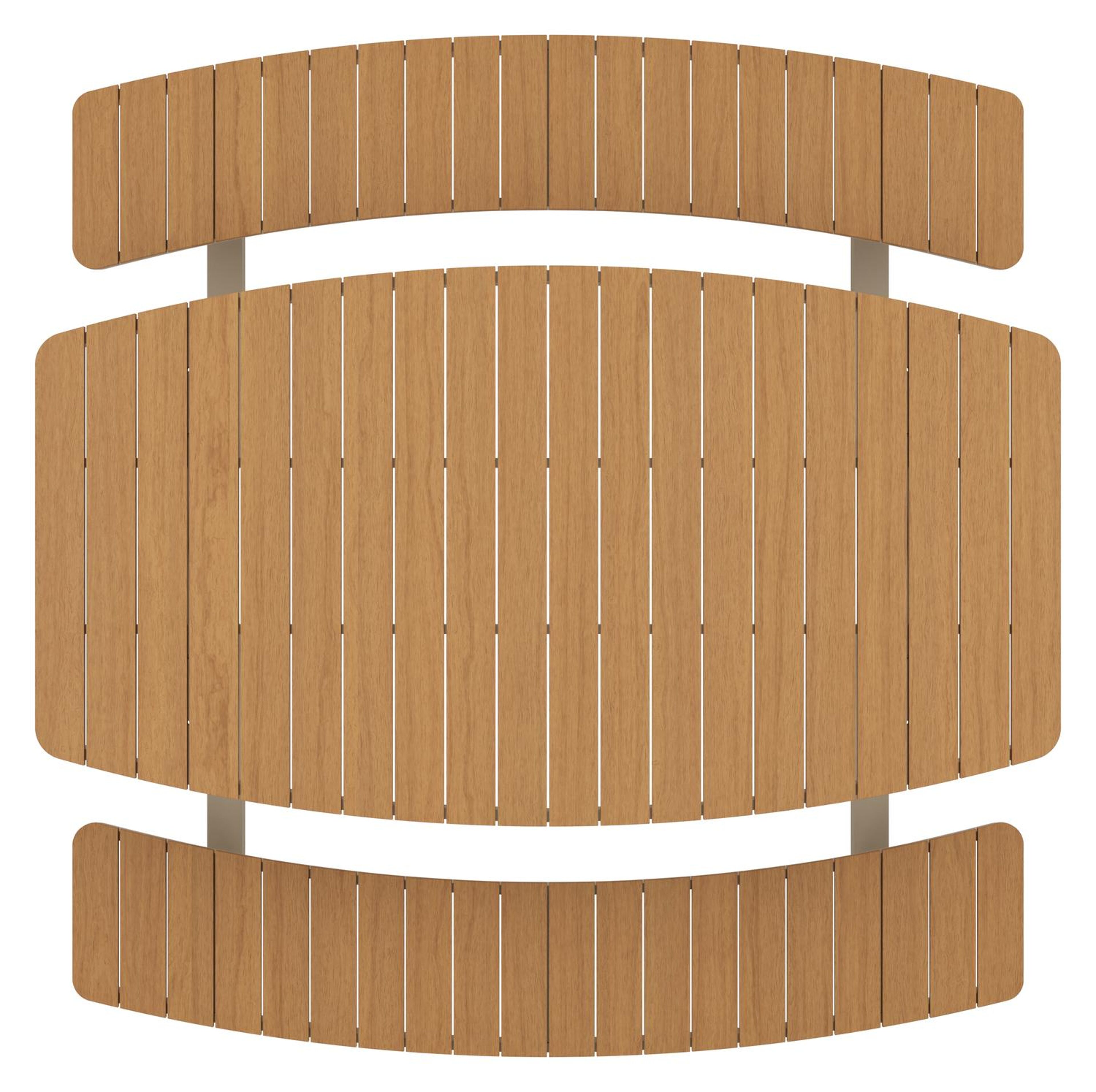 Table de pique-nique Alora en aluminium beige et polywood - Lg 200 x Lrg. 216 x Haut. 73,5 cm