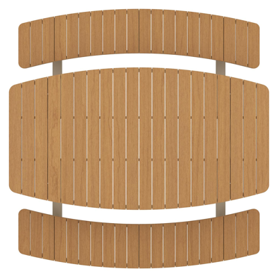 Alora picknicktafel in beige aluminium en polywood - L 200 x B 216 x H 73,5 cm