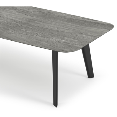 Lacrima tuintafel in zwart aluminium en volkeramiek aspen grey - L 315 x B 115 x H 74 cm