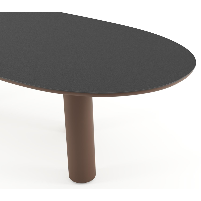 Amico tuintafel organisch in taupe aluminium en volkeramiek Nero Black - L 280 x B 120 x H 73.5 cm