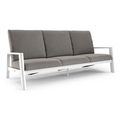 Cirello loungebank in wit aluminium met chartres drizzle all weather sunbrella® luxe kussen