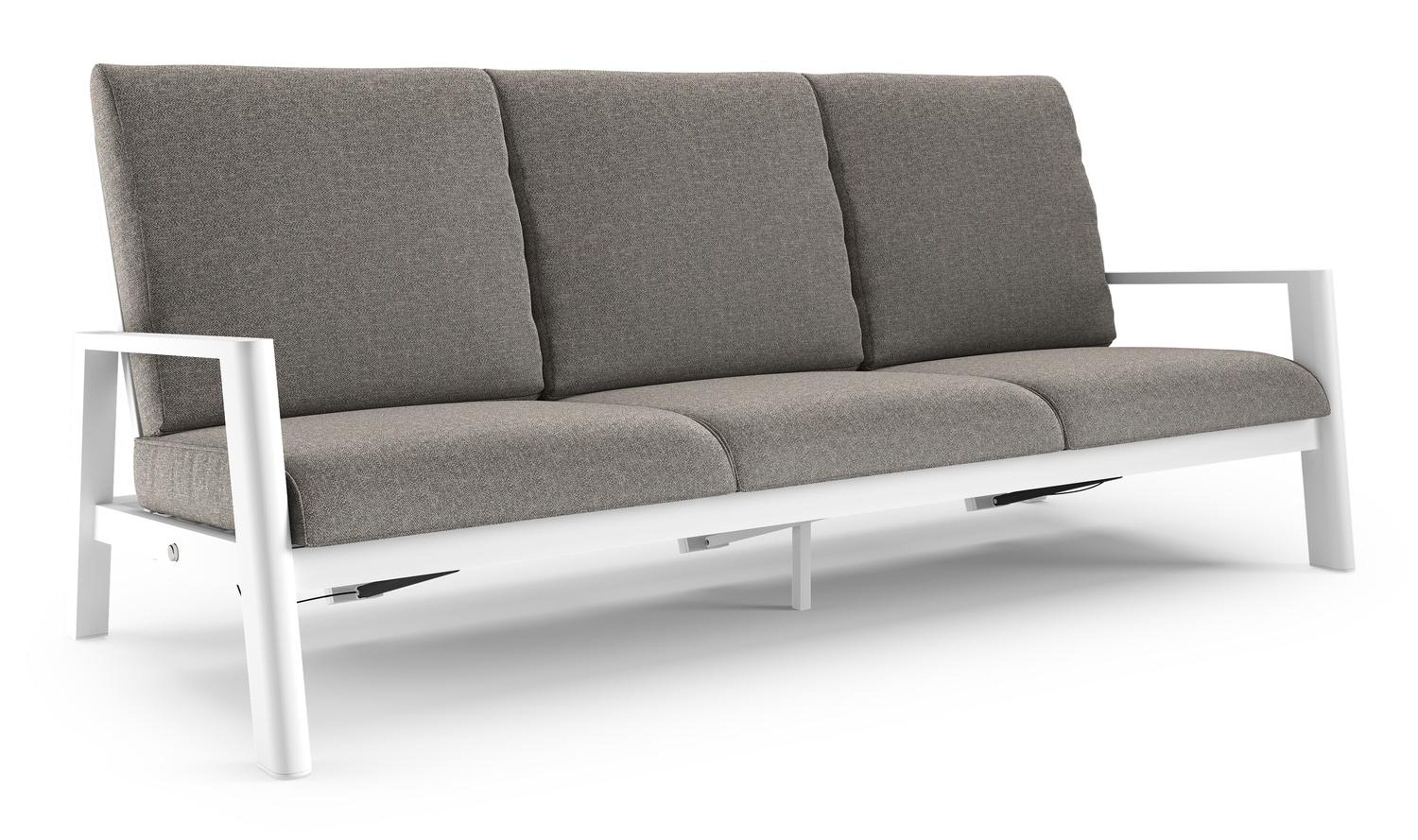 Cirello loungebank in wit aluminium met chartres drizzle all weather sunbrella® luxe kussen