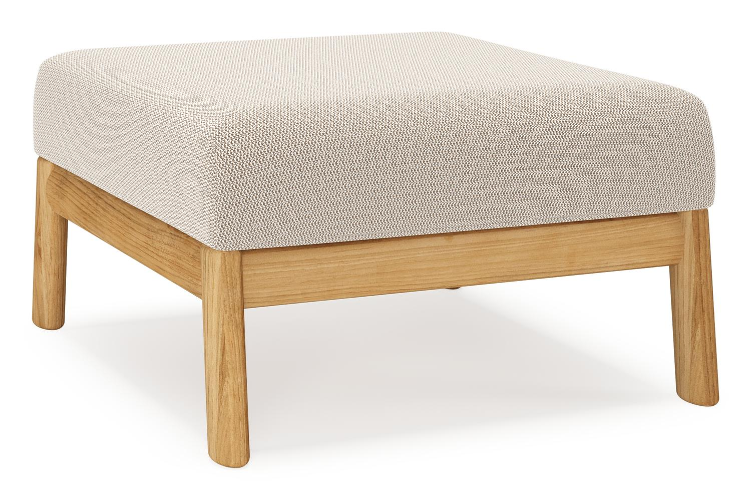 Amaro poef in teak met lopi fossil all weather sunbrella® luxe kussen