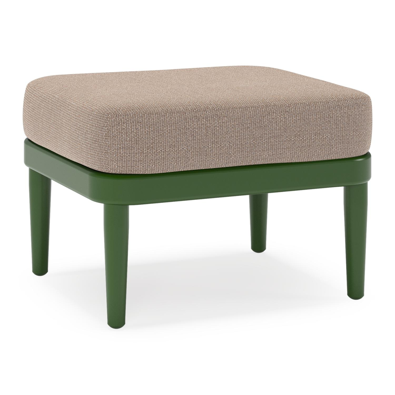 Orso poef in groen aluminium met Savane Earth all weather sunbrella® luxe kussen