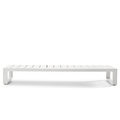 Verato verstelbaar ligbed in wit aluminium met natte charcoal chine Sunbrella® Premium kussen