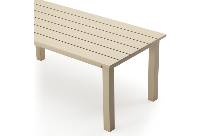 Nelas loungetafel in beige aluminium - L 120 x B 60 x H 42 cm