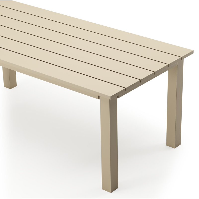 Nelas loungetafel in beige aluminium - L 120 x B 60 x H 42 cm