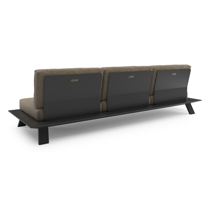 Cesano loungebank in zwart aluminium met madagascar burch all weather Cosytica kussen