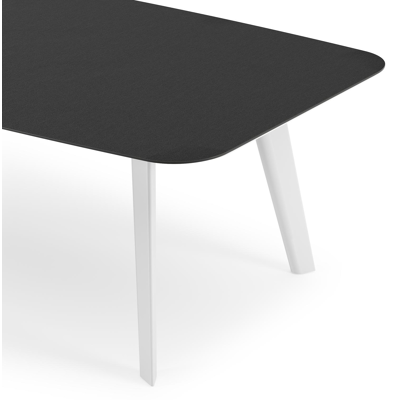 Lacrima tuintafel bootvorm in wit aluminium en volkeramiek Nero Black - L 255 x B 115 x H 73 cm