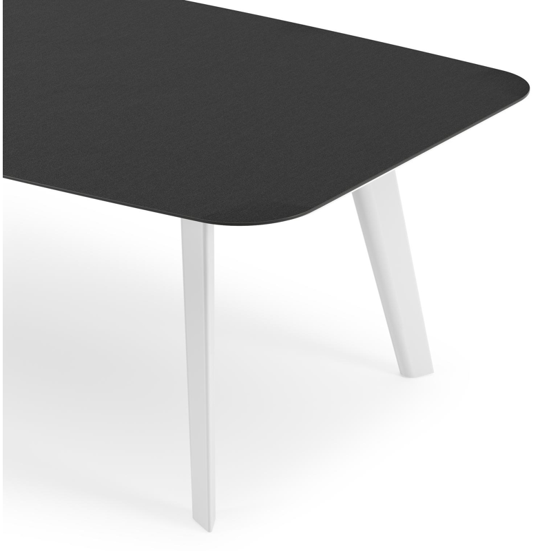 Lacrima tuintafel bootvorm in wit aluminium en volkeramiek Nero Black - L 255 x B 115 x H 73 cm