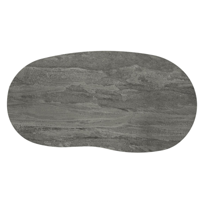 Amico loungetafel organisch in taupe aluminium en volkeramiek Aspen Grey - L 170 x B 91 x H 25 cm