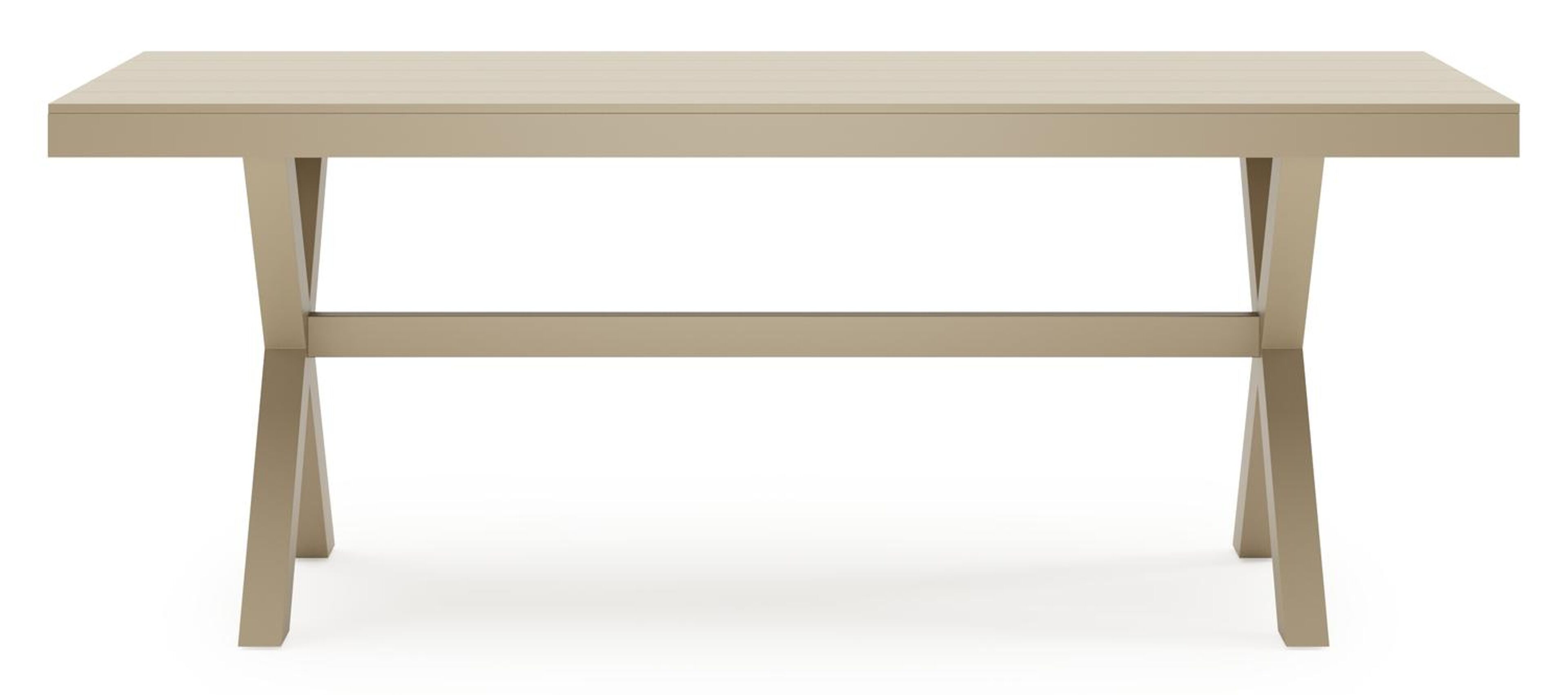 Bahia tuintafel rechthoekig in beige aluminium - L 200 x B 89 x H 75 cm