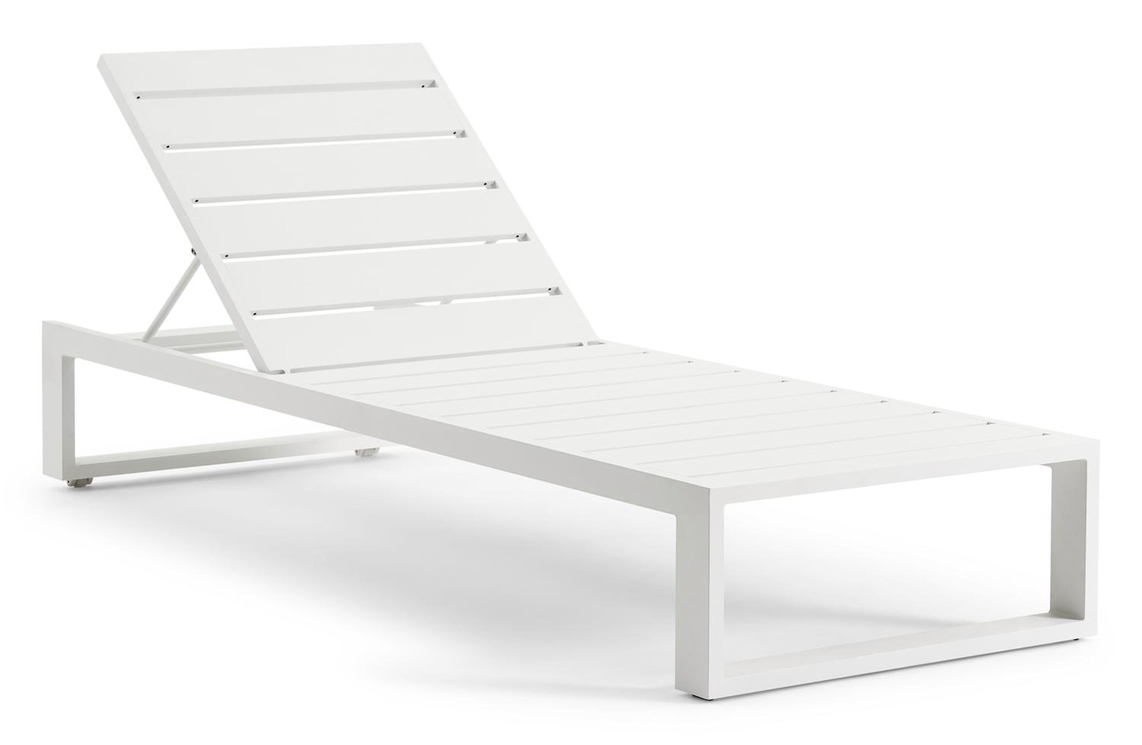 Verato verstelbaar ligbed in wit aluminium met firenze natural all weather Solica kussen