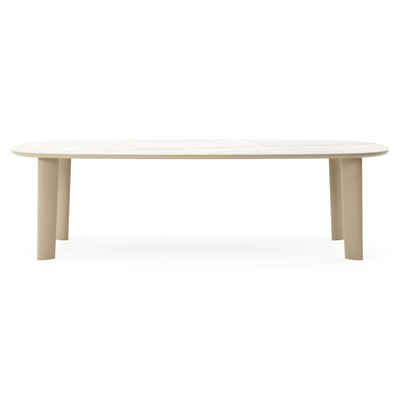 Amico tuintafel bombo in beige aluminium en volkeramiek Taj Mahal - L 270 x B 125 x H 73.5 cm