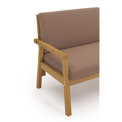 Salon de jardin Evora en acacia  avec coussins en polyester  et table de basse